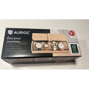 Luxe Horloge Etui - Beige Fluweel, Beschermend & Stijlvol