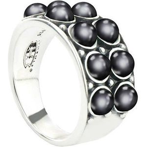 Symbols 9SY 0066 60 Zilveren Ring - Maat 60 - Parel - Grijs - Geoxideerd