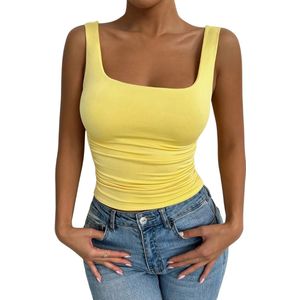 Nivard Topje Dames - Kleding - Shirt - Blouse - Kort - Volwassen - Geel - Maat M