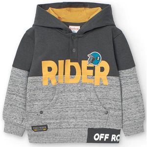 Boboli - Fleece Hoodie - Donkergrijs - 8 Jaar - Jongens