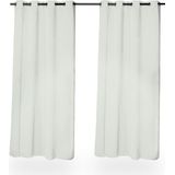 Gordijnen - Verduisterend - Set van 2 - Grijs - 245 x 135 cm - Met Ringen