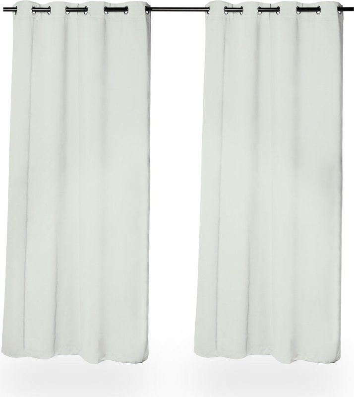 Gordijnen - Verduisterend - Set van 2 - Grijs - 245 x 135 cm - Met Ringen