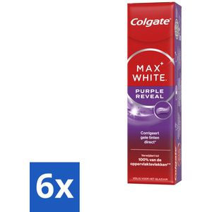 Colgate - Tandpasta - Max White - Purple Reveal - 75 ml - Voordeelverpakking - 6 stuks