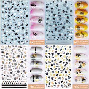 GUAPÀ® Nagelstickers Herfst | 4 Vellen nagel stickers blaadjes en bloemetjes | Nail Decals | Nail Art | 4 vellen Nagelstickers Herfst