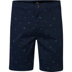 Petrol Industries - Heren All-over Print Chino Short Enigma - Blauw - Maat XXL