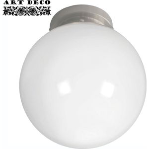 Art deco plafondlamp Globe | 3 lichts | Ø 30 cm | grijs / staal / wit | glas / metaal | spots | draai / kantelbaar | gispen / retro / jaren 30
