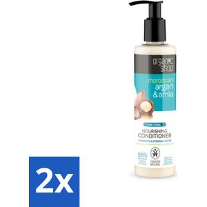 2 x Organic Shop - Conditioner Argan & Amla - Hydraterend en Verzorgend - 280 ml - Haar Conditioner - Gekleurd Haar - Glans Conditioner - Voedende Conditioner - Amarantolie