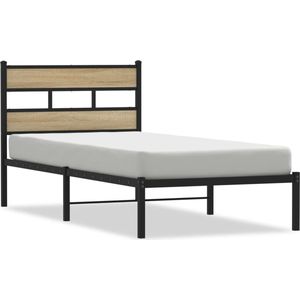 vidaXL - Bedframe - zonder - matras - metaal - sonoma - eikenkleurig - 100x190 - cm