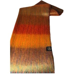 Alpaca D'Luxe Sjaal - Veelkleurige sjaal - Oranje - Rode wijn - Groen - Koffie - Multicolor - Scarf - Sjaal van alpacawol - Duurzaam - Zacht - Kwaliteit - Luxe cadeau - Sjaals Dames - Sjaals Heren - Zacht en Warm - Sustainable - Elegant - Comfortabel