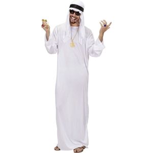 Widmann - 1001 Nacht & Arabisch & Midden-Oosten Kostuum - Arabische Sjeik - Man Wit - Wit / Beige - Small - Carnavalskleding - Verkleedkleding