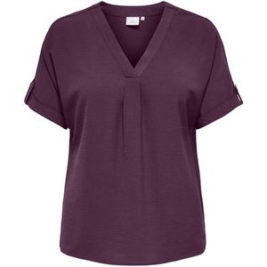 ONLY CARMAKOMA - Top - V-Hals - Regular Fit - 2/4 Mouwen - Geplooid Detail