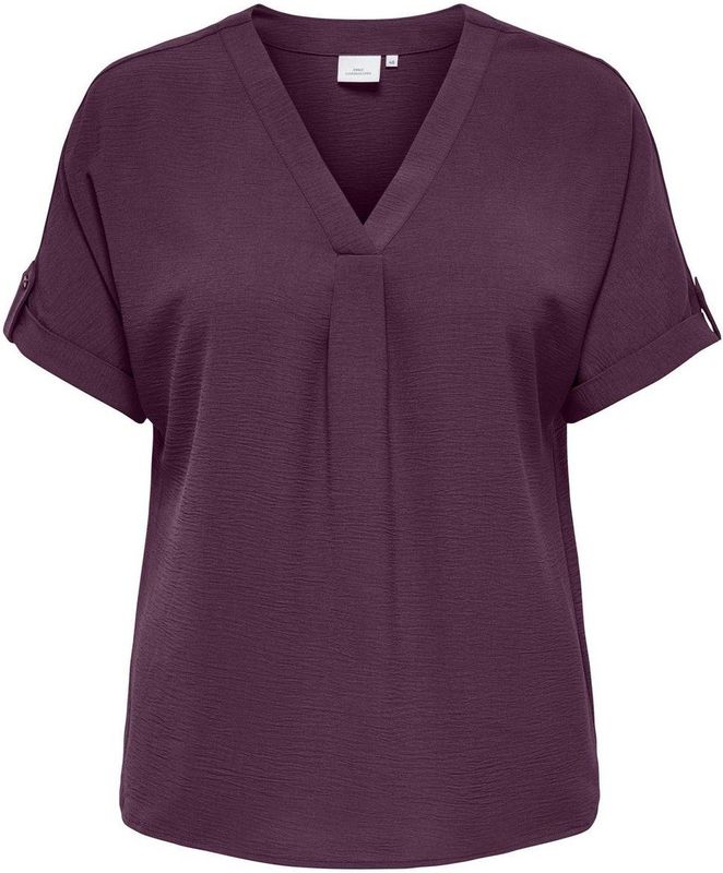 ONLY CARMAKOMA - Top - V-Hals - Regular Fit - 2/4 Mouwen - Geplooid Detail