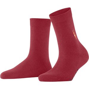 FALKE - Cosy Wool Reindeer X-Mas - Wol Kasjmier Sokken - Rood