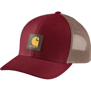 Carhartt Twill Mesh-Back Logo Patch Cap Red Carnation