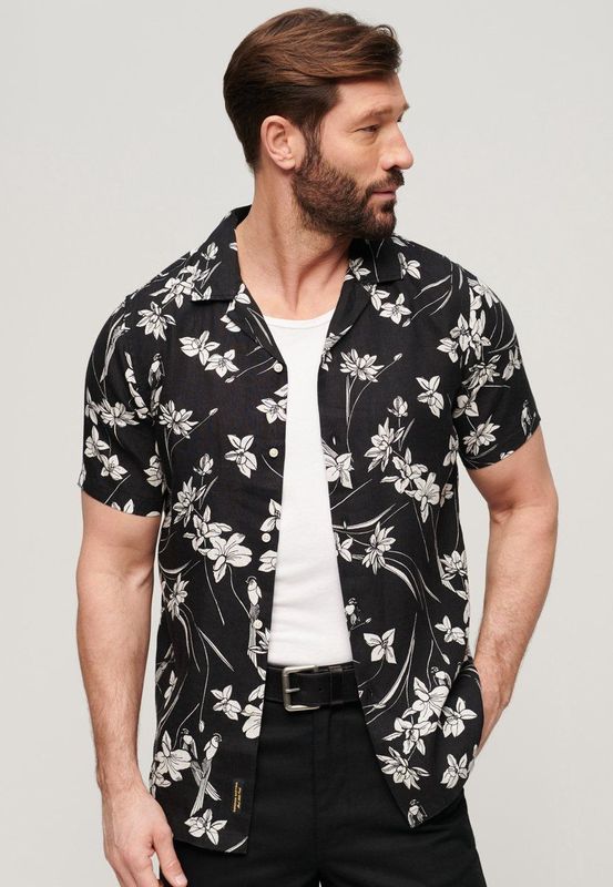 Superdry - Linnen Overhemd - Botanische Print - Korte Mouwen