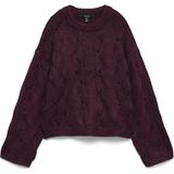 Vero Moda Trui Vmnewlina Ls O-neck Pullover 10335024 Winetasting/w. Melange Dames Maat - XL
