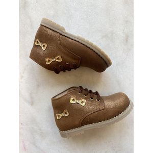 Lunella eerste stap veterschoentje cognac strikje maat 25