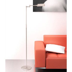Functionele LED leeslamp Mexlite | 1 lichts | grijs / staal | metaal | in hoogte verstelbaar tot 146 cm | woonkamer lamp | modern / functioneel design