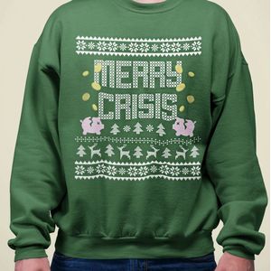 Foute Kerst Trui Groen Merry Crisis Piggybank XS