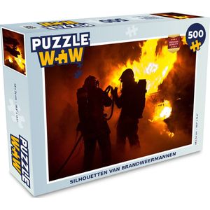 Puzzel Silhouetten van brandweermannen - Legpuzzel - Puzzel 500 stukjes