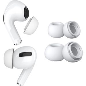 MMOBIEL 2 Paar Vervangende Oordopjes Tips Geschikt voor AirPods Pro Gen 1 & 2 - Antislip Siliconen Oordopjes met Ruisonderdrukkingsgat, Draagbare Opbergdoos en Passen in Oplaadcase – 1x S, 1x M – Wit