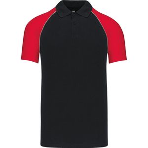 Kariban Baseballpolo K226 - BLACK / RED - XXL