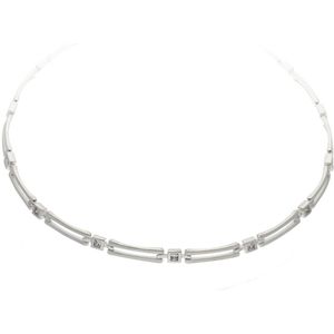 Classics&More - Zilveren choker Fantasie Zirkonia