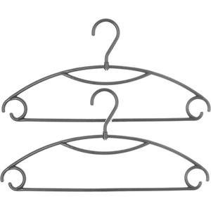 Set van 30x stuks kunststof kledinghangers grijs 41 x 20 cm - Kledingkast hangers/kleerhangers