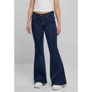 Urban Classics - Organic Low Waist Flared jeans - Taille, 29 inch - Donkerblauw