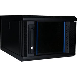 DSIT 10 inch 4U serverkast met glazen deur 370x450x264mm (BxDxH) - serverbehuizing - serverrack