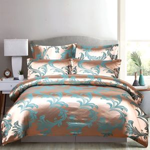 Jacquard Weave 3-Delig Dekbedovertrek Bed Euro Beddengoed Set Voor Dubbele Thuis Textiel Luxe Kussenslopen Slaapkamer Dekbed 220X240 Champagne Blue