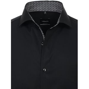 Zwart Venti Overhemd Kent Boord Met Motief Modern Fit - L