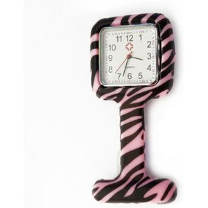 Zakhorloge - Zuster Horloge - Ziekenhuis Horloge - Siliconen Horloge - Zwarte en Roze Lijnen