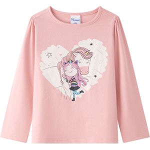 Newness - longsleeve / shirt - roze - eenhoorn - maat 92