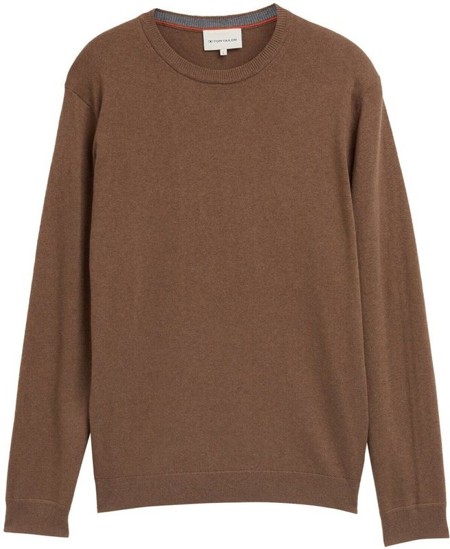 TOM TAILOR - Trui - Bruin - Knitwear - Lange Mouw
