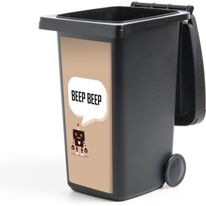 Container sticker Spreuken - Quotes - Beep beep - Robot - Hart - Kids - Jongens - 38x80 cm - Kliko sticker