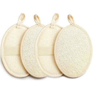 Lichaamspeeling met Natuurlijke Luffa Spons - 4 Stuks