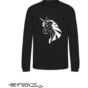 Be Friends Sweater - Eenhoorn - Kinderen - Zwart - Maat 5-6 jaar