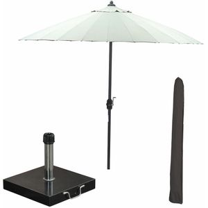 Garden Impressions Manilla stokparasol Ø250 cm - olijf incl 40 kg Cosmo parasolvoet en parasolhoes
