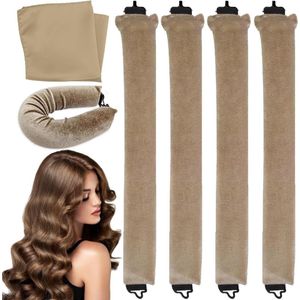 Inovra Plus - Hittevrije Krullers voor Lang Haar - 4 Stuks - Overnachtingskrullen voor Volumineus Haar