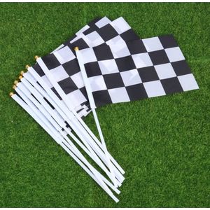 Akyol - Race vlag – formule 1 – race – vlaggen – 5 stuks –zwaaivlag formule 1 - race zwaaivlaggen - race vlaggen - leuke formule 1`vlaggen - verjaardags feest - zwart wit vlaggen - zwaaivlaggen -thema race