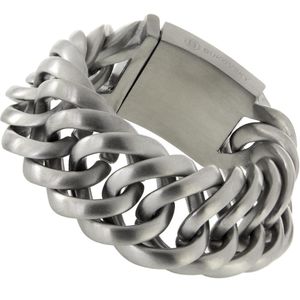 Bukovsky - Geborstelde Stalen Mannen Armband - ""Prestige XL"" - 23 cm - Gematteerd - Mat - Rvs - 316L Stainless Steel