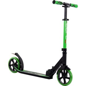 Sajan Step - Aluminium - Kinderstep - Grote Wielen - 18cm -Zwart - Groen - Autoped - Scooter