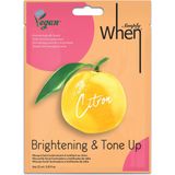 Simply When Vegan Citron Brightening & Tone Up Face Mask Sheet - Vegan Gezichtsmasker met vitamine C & vitamine B3 - Cruelty free - Korean Skincare