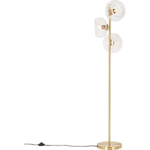QAZQA ayesha - Art Deco Vloerlamp | Staande Lamp - 3 lichts - H 145 cm - Goud - Woonkamer | Slaapkamer | Keuken