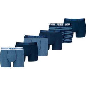 Puma Boxershorts - 6 pack Donkerblauwe heren boxers - Denim - Heren Ondergoed - Maat S