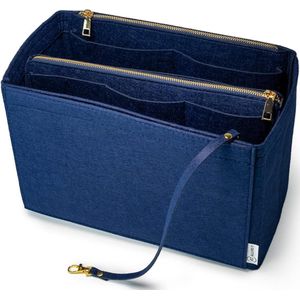 Handtas-organizer van vilt, 2-in-1 afneembare tas met ritssluiting, organizer tas, tasorganizer, Neverfull gm, blauw, L