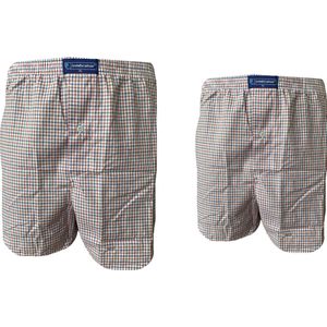 Embrator mannen Boxershorts 2-stuks geruit lila maat 4XL