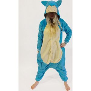 KIMU Onesie Blauw Sumo Pak Kind Kostuum - Maat 146-152 - Sumoworstelaar Slaap Monster Worstelaar Jumpsuit Pyjama Jongen Meisje Kinderen Fleece Festival