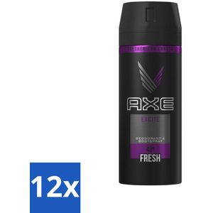 12 x Axe Deodorant Bodyspray Excite 150 ml - Deodorant - Bodyspray - Geur - Geurbescherming - Langdurige Bescherming